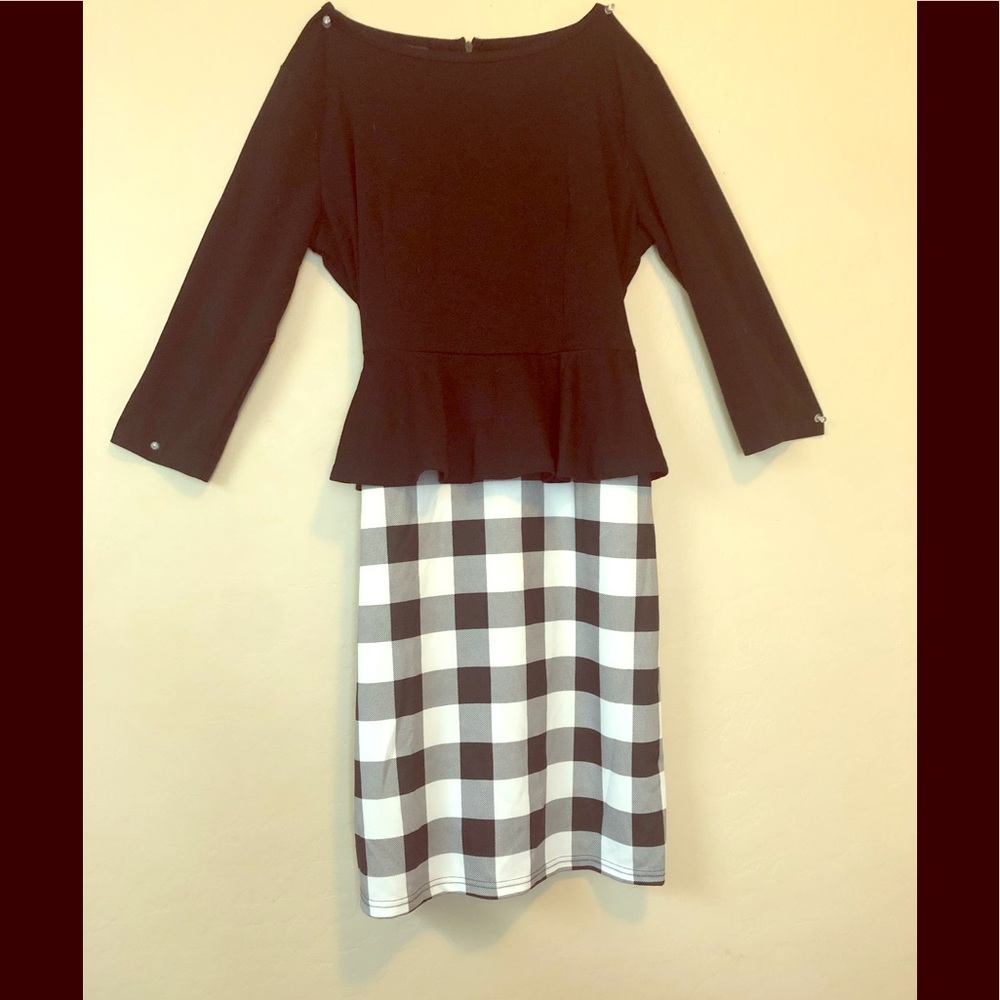 Classy black checkered dress